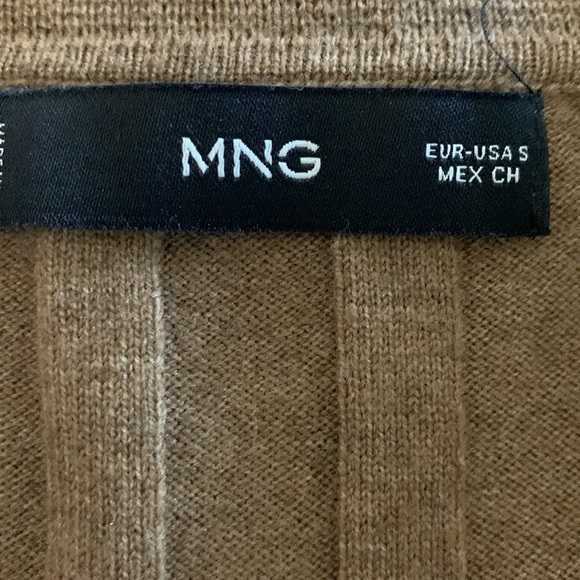 MNG Buttoned ribbed cardigan size S stretchy brown v neck elegant‎ career casual - Picture 7 of 12